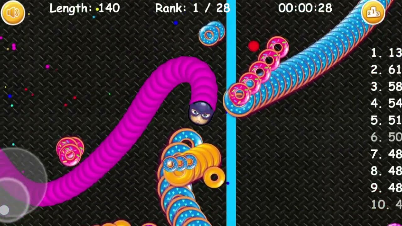Worms zone io !! Cacing Besar Superhero Hawkeye !! Slither Snake Giant 