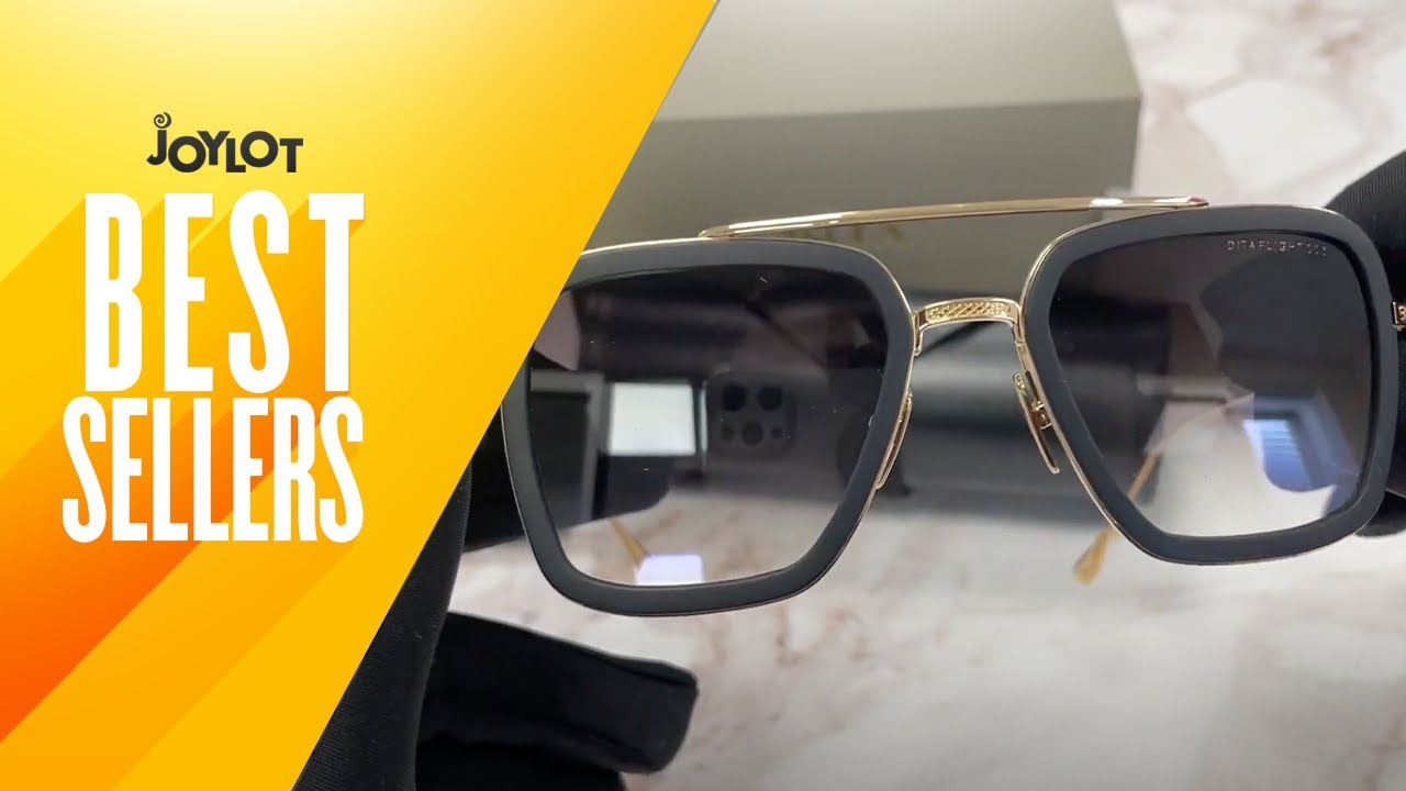 Dita Sunglasses Model-Flight-006 Color-7806B Matte Black 14k Gold-Gray Gradient Lenses