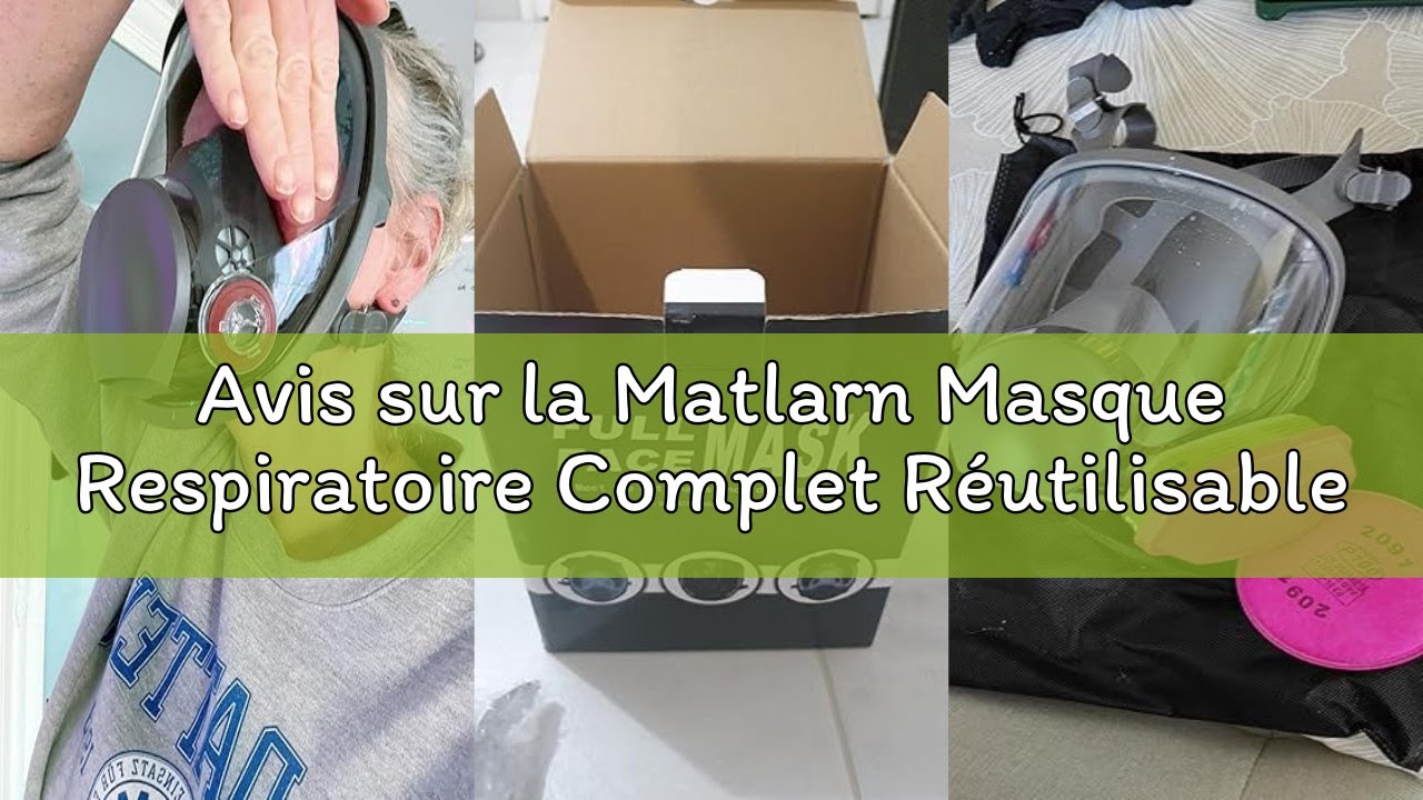Avis sur la Matlarn Masque Respiratoire Complet Réutilisable, Masque Anti Poussière Anti Pollution a