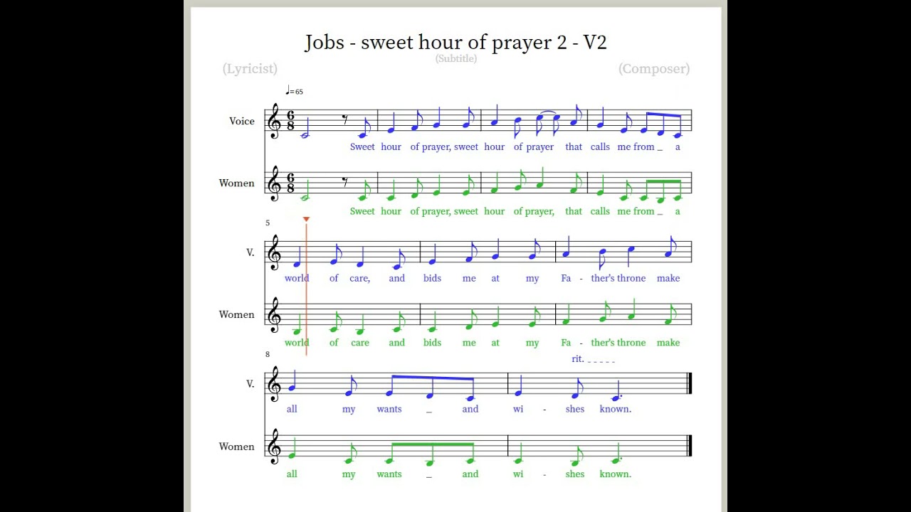 JOBS   sweet hour of prayer 2   voices only