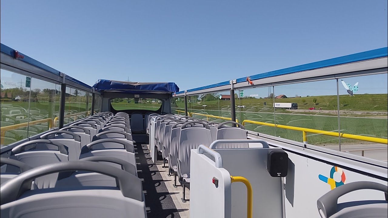 Der Landesgartenschau Cabrio Doppeldecker Bus Von Wangen Omnibusbahnhof Zum LGS Eingang Süd & Zurück