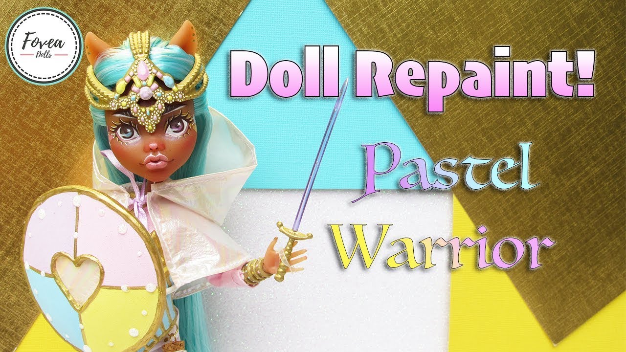 Doll Repaint! Pastel Warrior- OOAK Clawdeen Wolf Custom