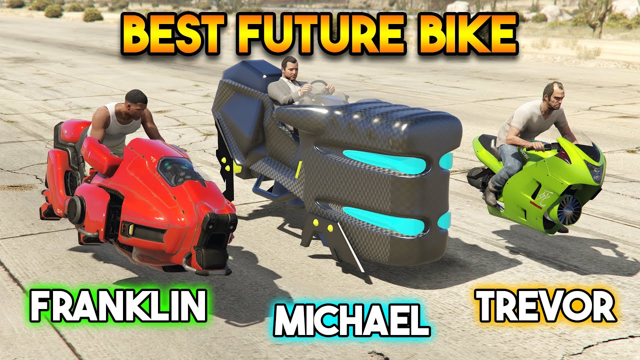 GTA 5 MAIN CHARACTERS FUTURISTIC BIKES (FRANKLIN VS MICHAEL VS TREVOR)
