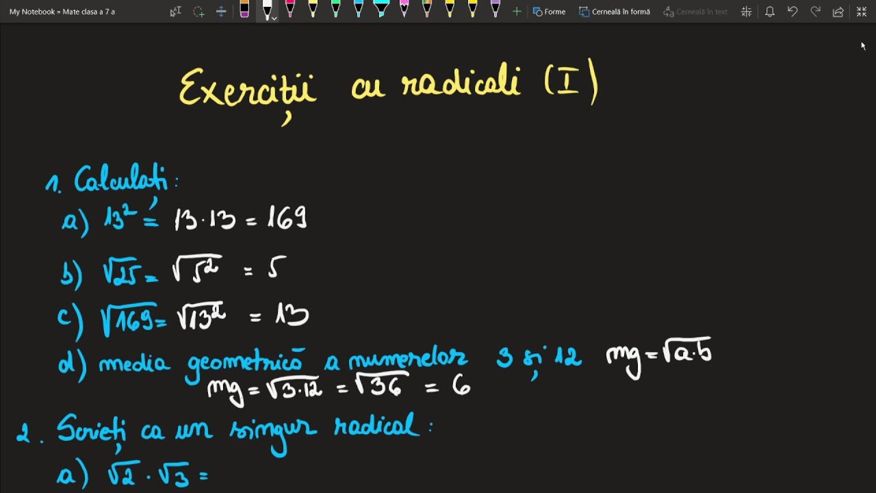 Exercitii cu radicali  clasa a 7 a Teorie si Exercitii (Invata Matematica Usor-Meditatii Online)