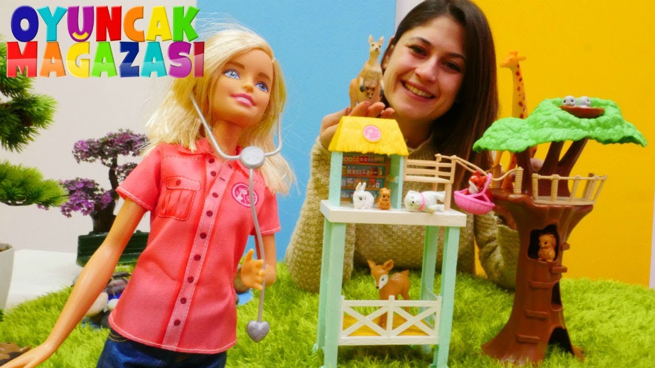 Ayşe'nin oyuncak mağazası - Veteriner Barbie - Hayvanlarla oynayalım.