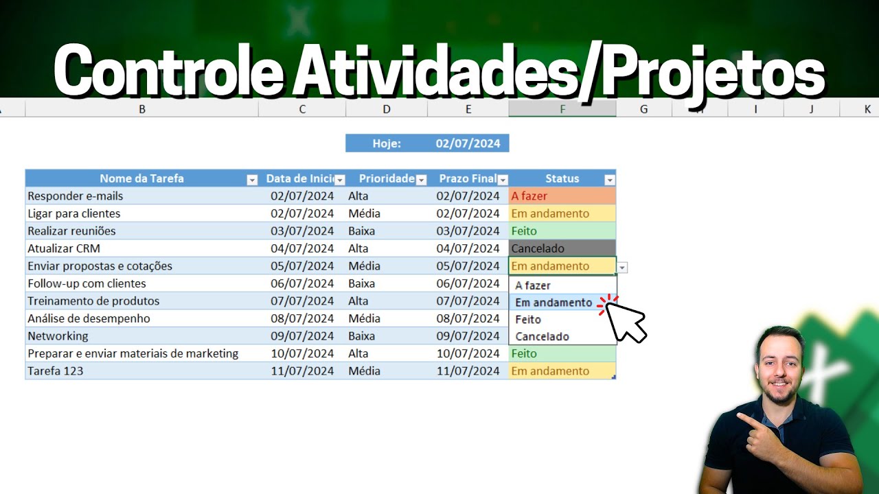 Como Fazer Planilha de Cronograma Diário no Excel | Controle de Tarefas
