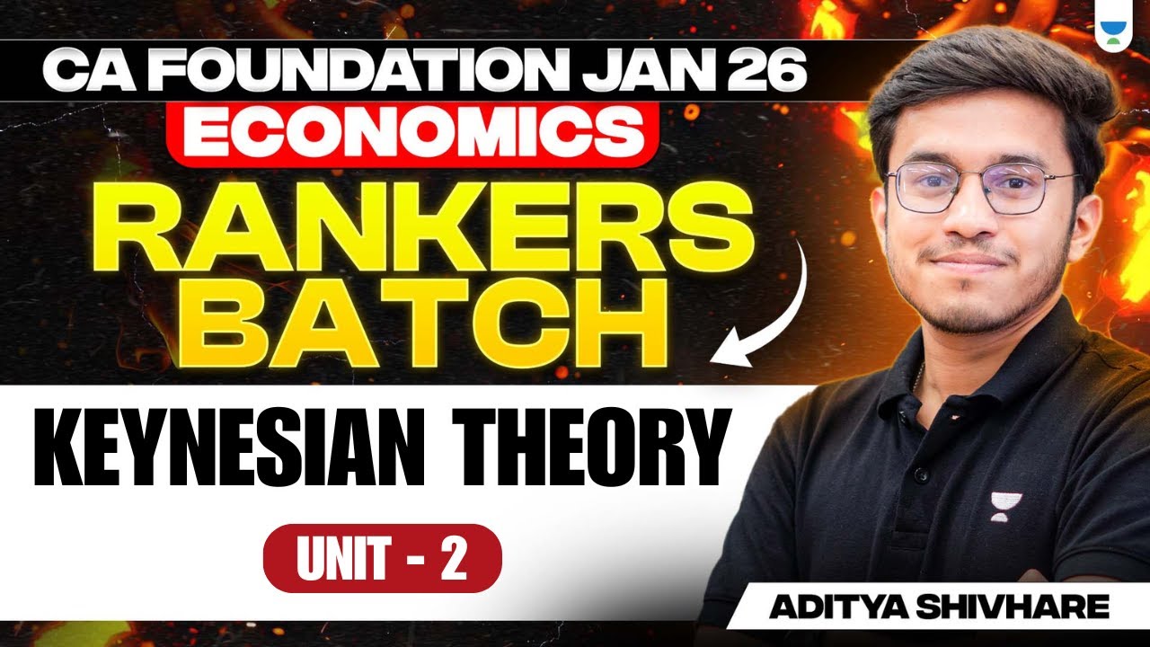 Keynesian Theory | Unit 2 | Macroeconomics CA foundation Jan 26 | Aditya Shivhare
