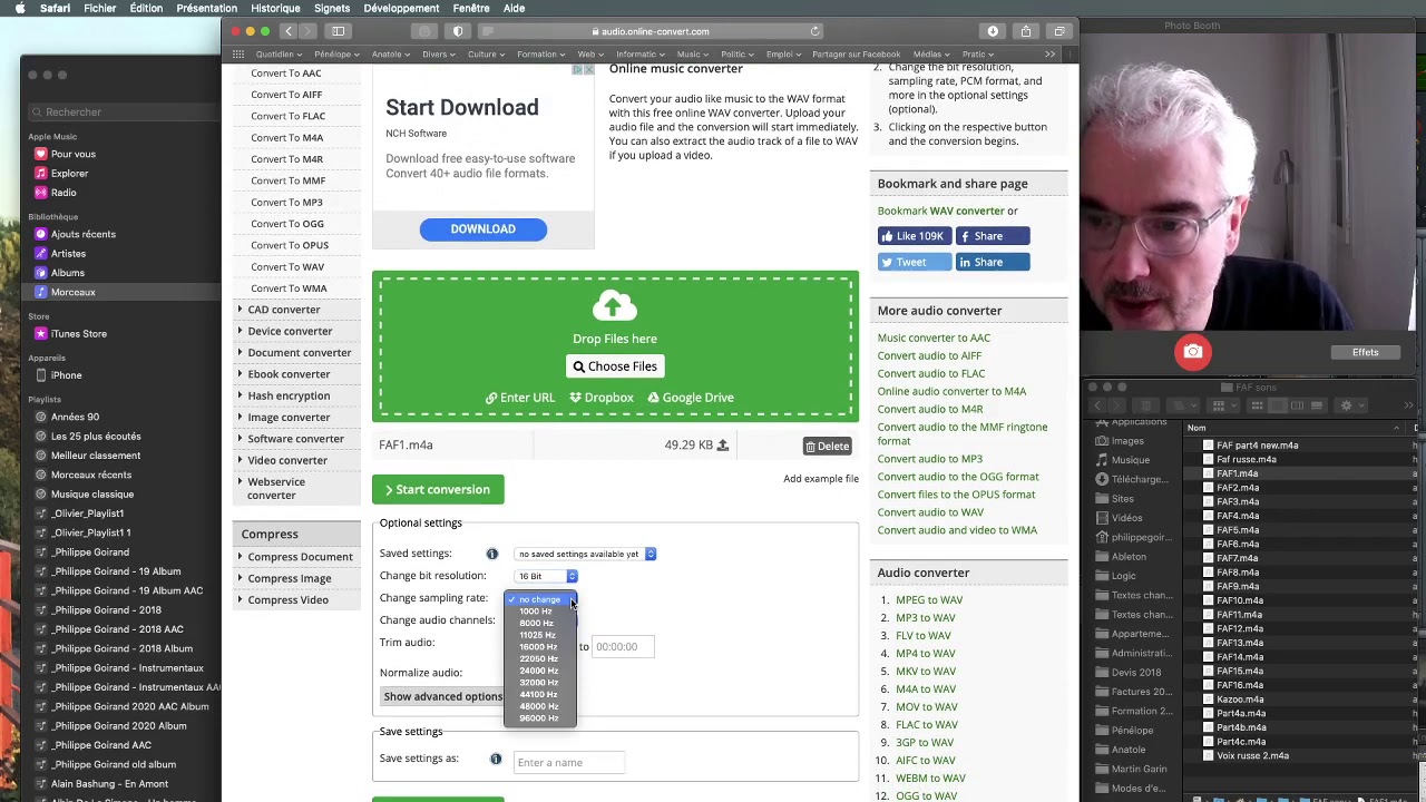 Convertir un son au format Wav avec online convert com