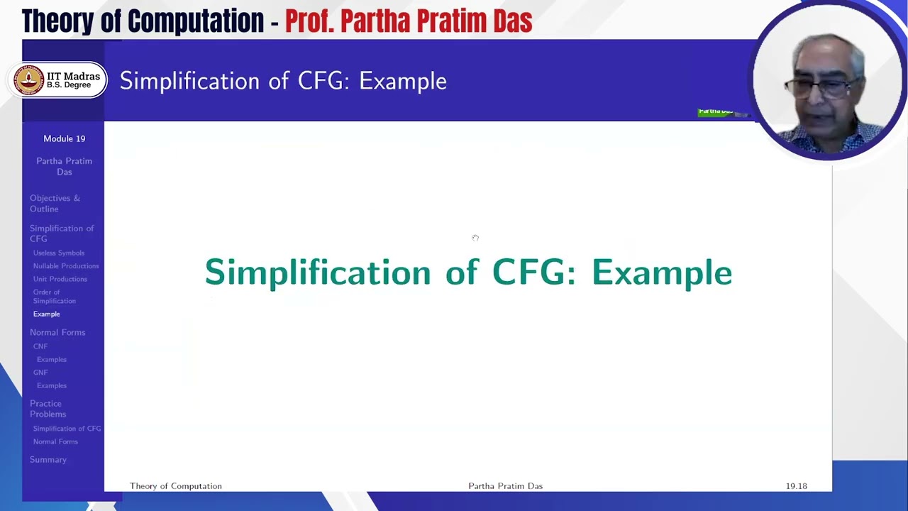 19 Simplification of CFGs and Normal Forms