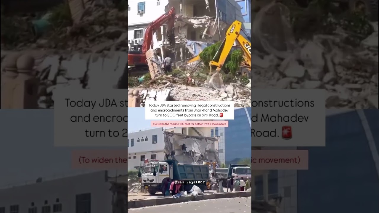 Jda remove illegal contractions in Jaipur #jaipur #jda #power #illegalconstructions #jaipurnews