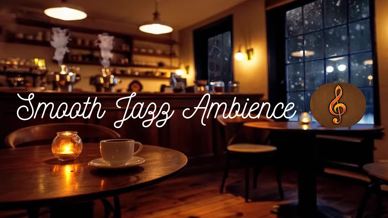 Smooth Jazz Ambience In Cozy Winter Coffee Shop 🎷 Background Jazz For Stress Relief