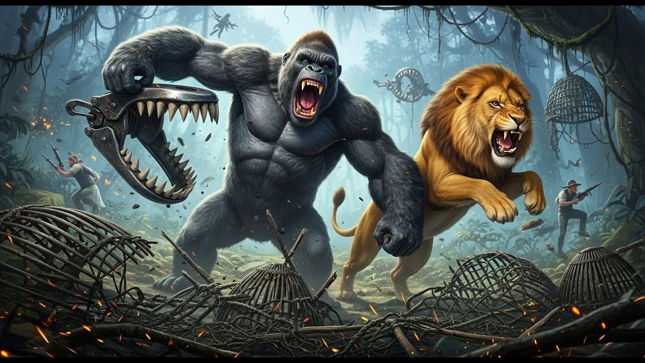 Primal Clash: King Kong and Simba the Lion vs. Poachers: War of Traps.