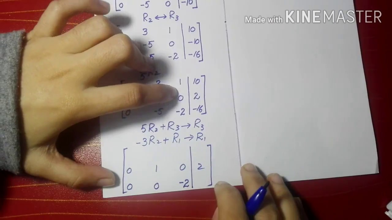 Gauss Jordan elimination method in Urdu/Hindi