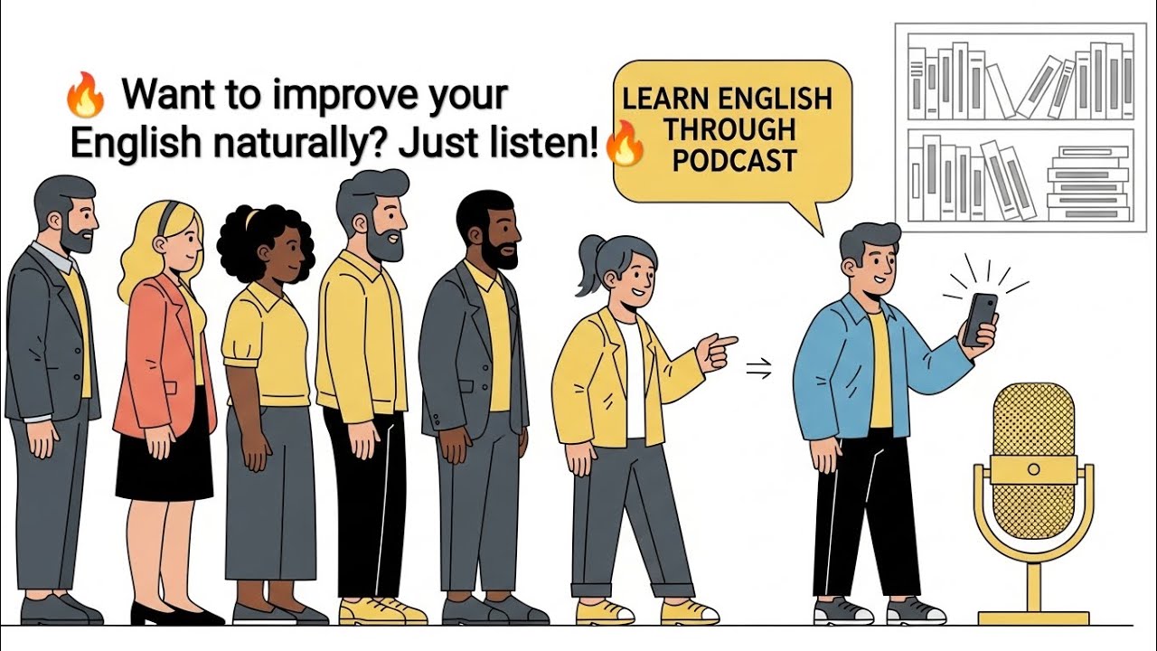 Cut in line. Slow English podcast 🎧 