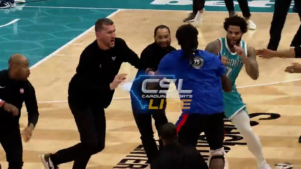 VIDEO: Fight breaks out between Hornets and Pistons players