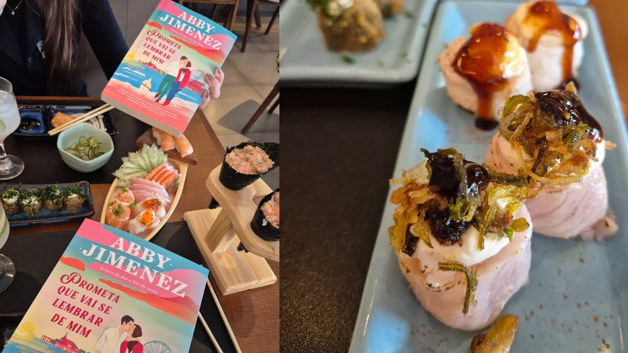 Vlog comendo comida japonesa e livro do mês 
