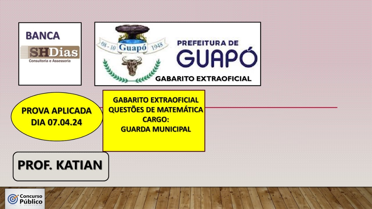 BANCA SHDias - Prova Técnico em Informática  - Manhã - Prefeitura de Guapó/GO
