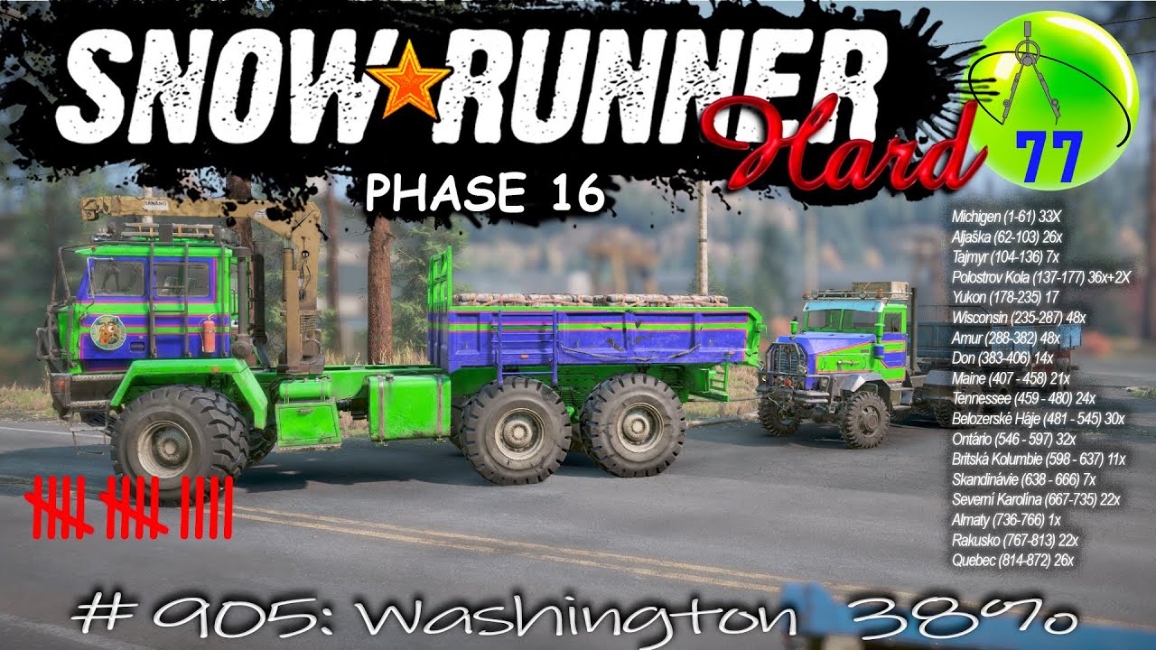 🚚SnowRunner❄HARD🚗905 : PHASE 16 - Washington (1080p60) cz/sk