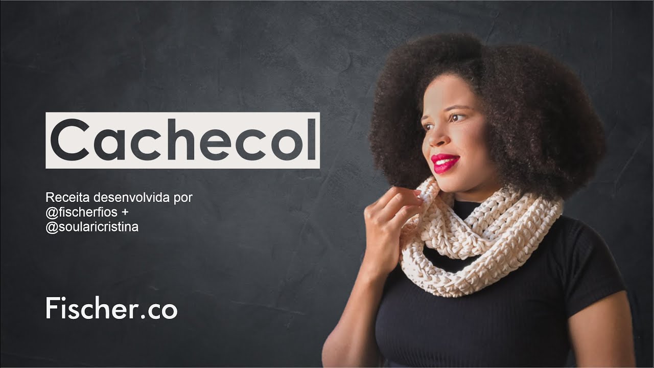 Cachecol em crochê com Fio de Malha Extra Premium da Fischer (Por Lari Cristina)