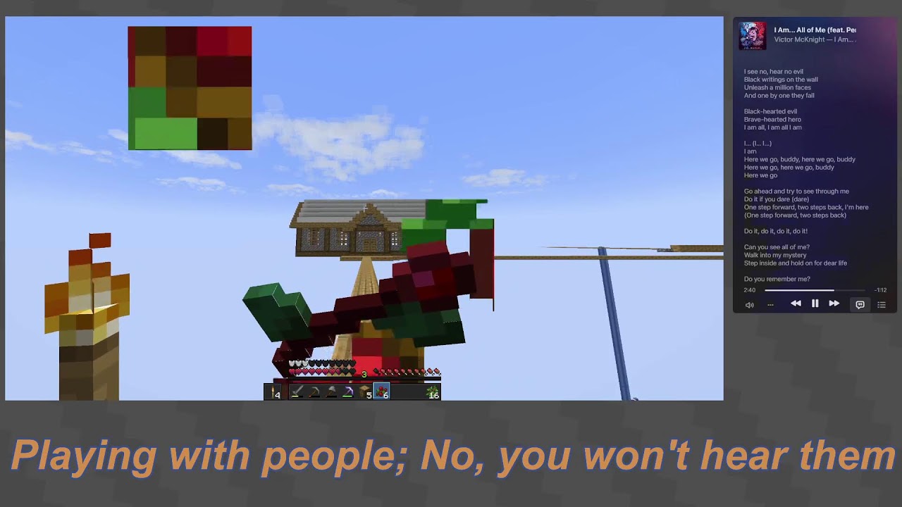Playing Minecraft