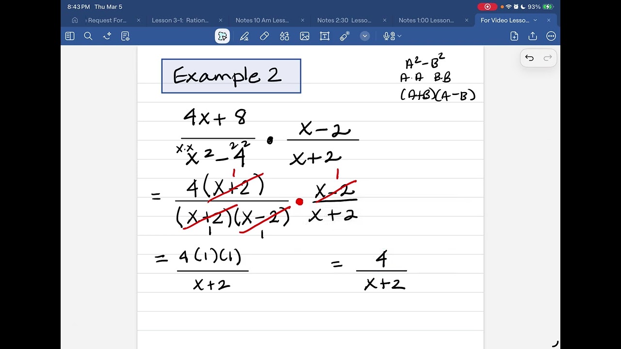 3-2 Multiplying Rational Expressions