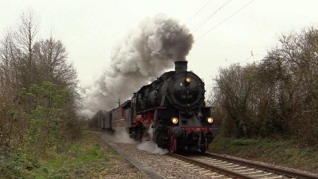 Sonderfahrt mit 58 311 und 01 150 über die Kraichgaubahn und durch das Neckartal