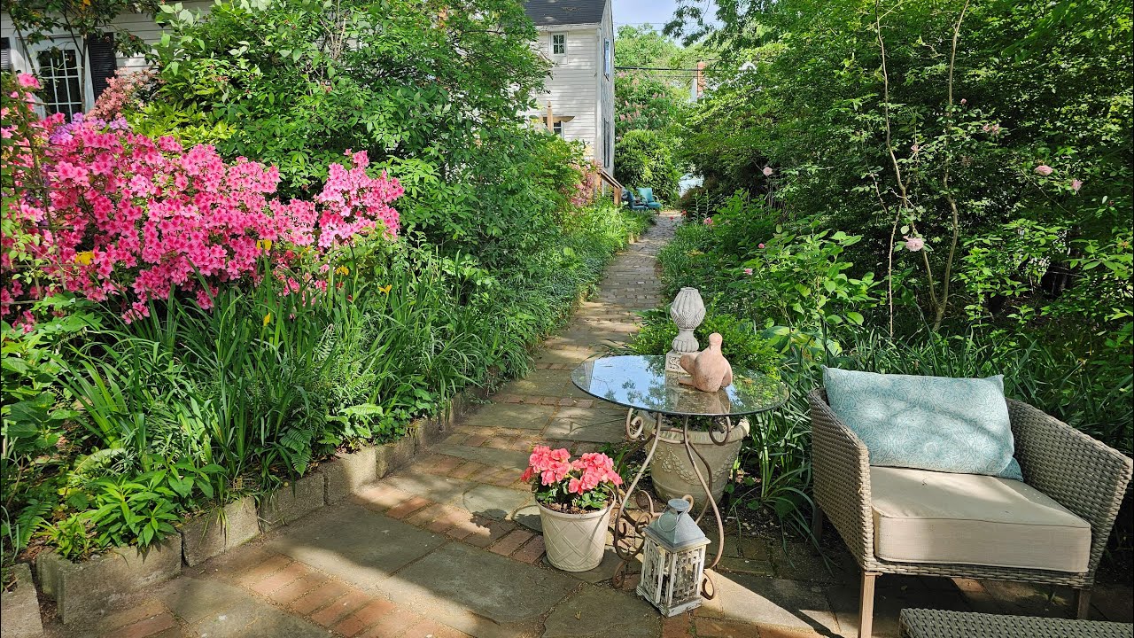 Early May Garden & Retaining Wall with Recycled Materials