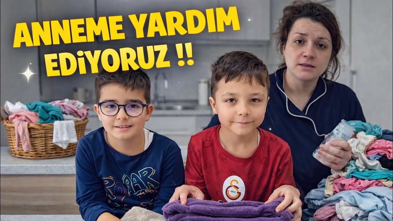 BİR GÜN BOYUNCA ANNEME YARDIM EDİYORUZ !!