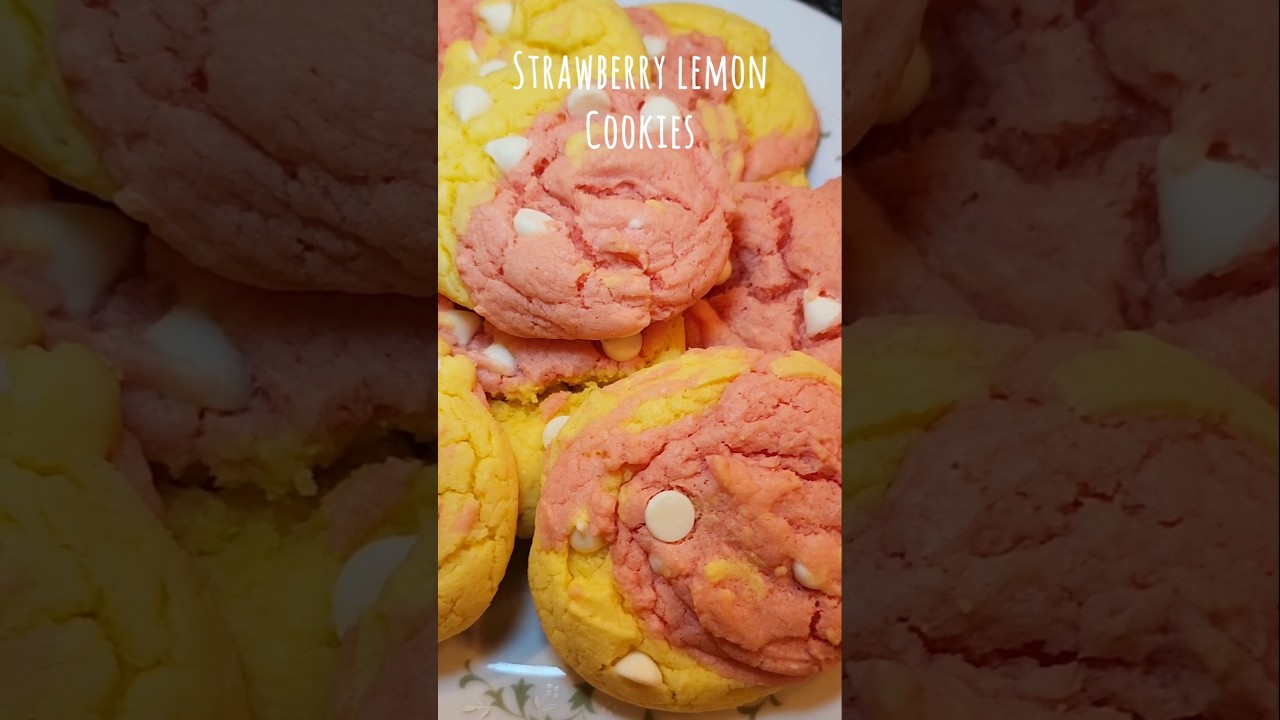 DELICIOUS Strawberry Lemon Cookies Made With Cake Mix