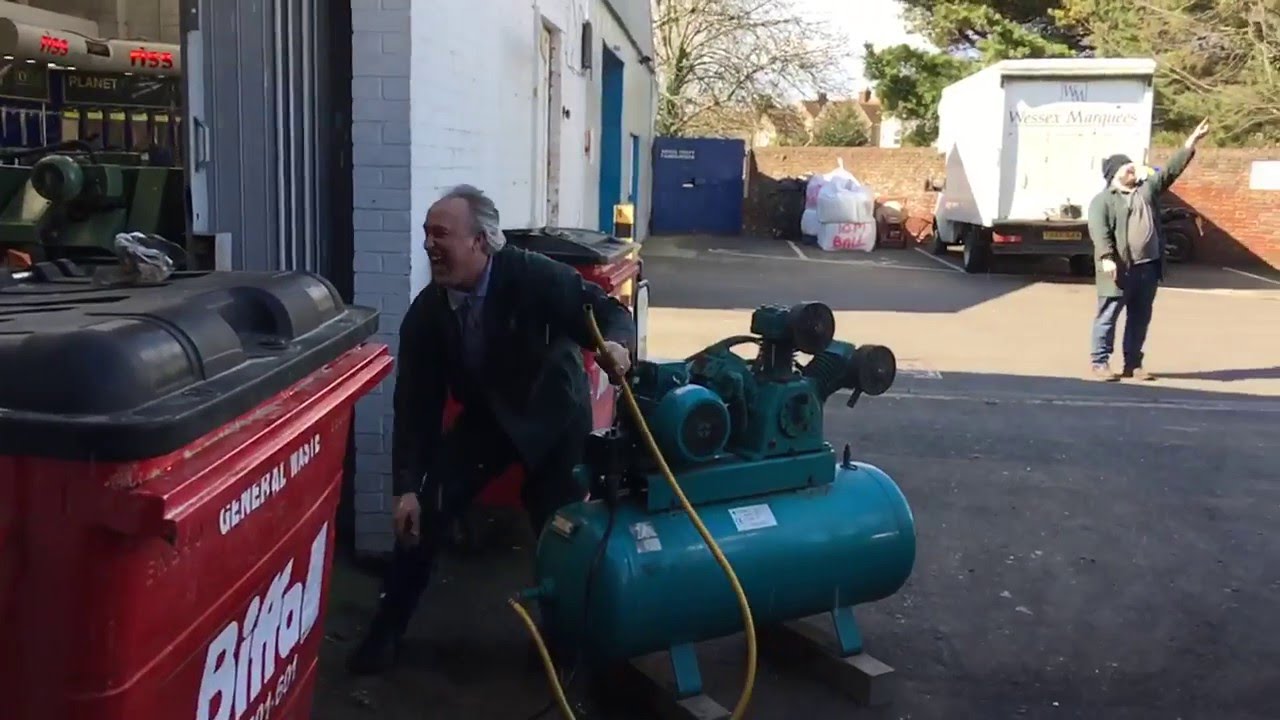 Homemade Water Cannon Air Compressor Fail Slo-mo