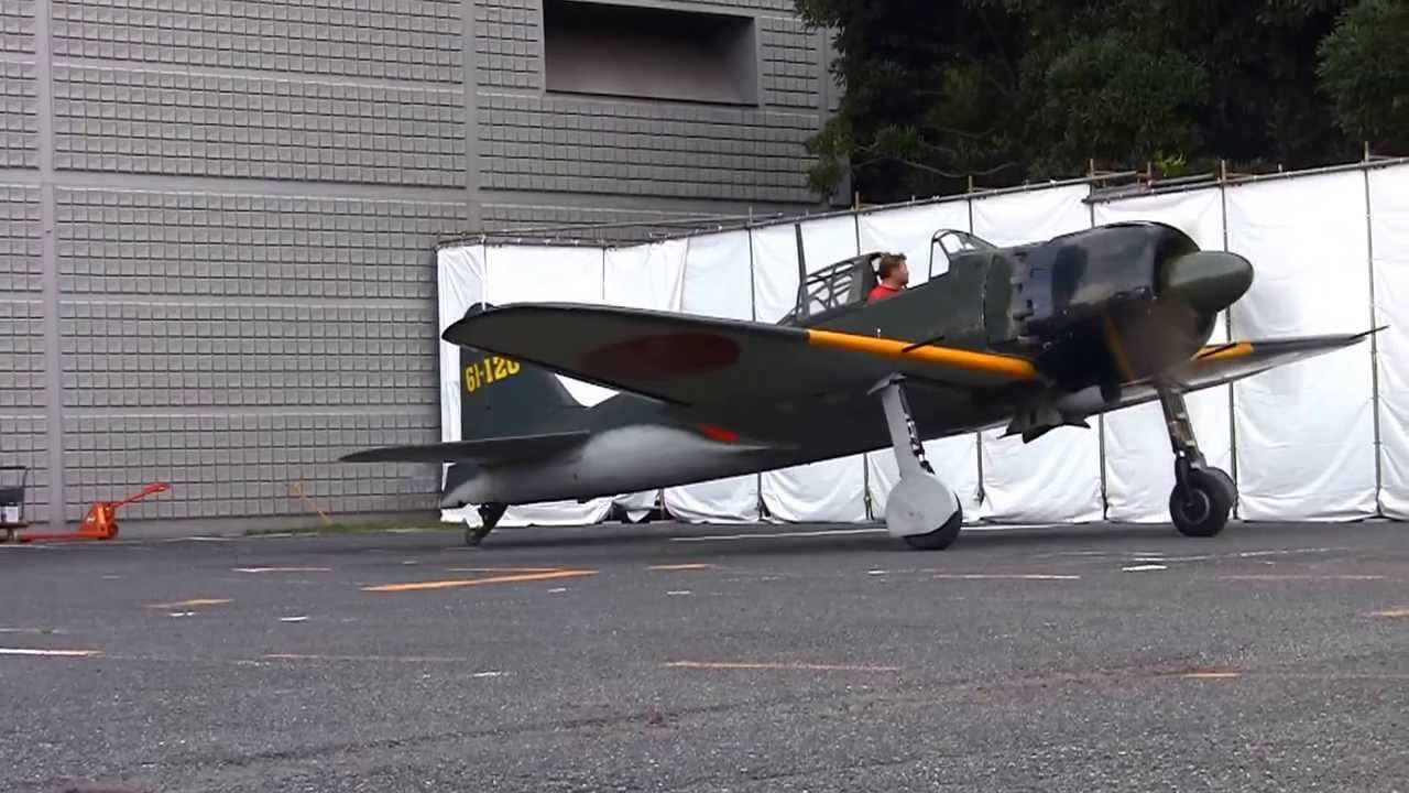 Mitsubishi Zero Fighter type 52  taxing engine sound