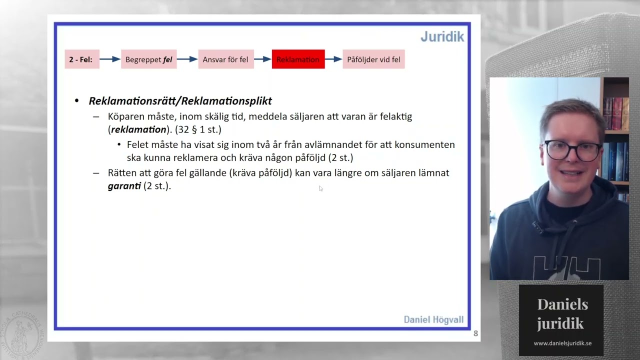 Köplag - Del 3.3 - Reklamation vid fel på vara