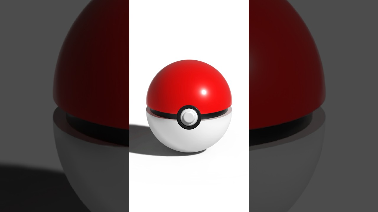 Create a 3D Pok&eacute;ball in Adobe Illustrator 2025: From Beginner to Pro #shorts