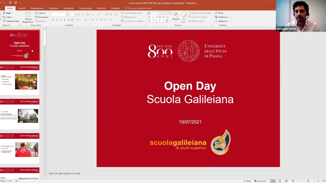 Open Day Scuola Galileiana 2021 - 19/07/2021