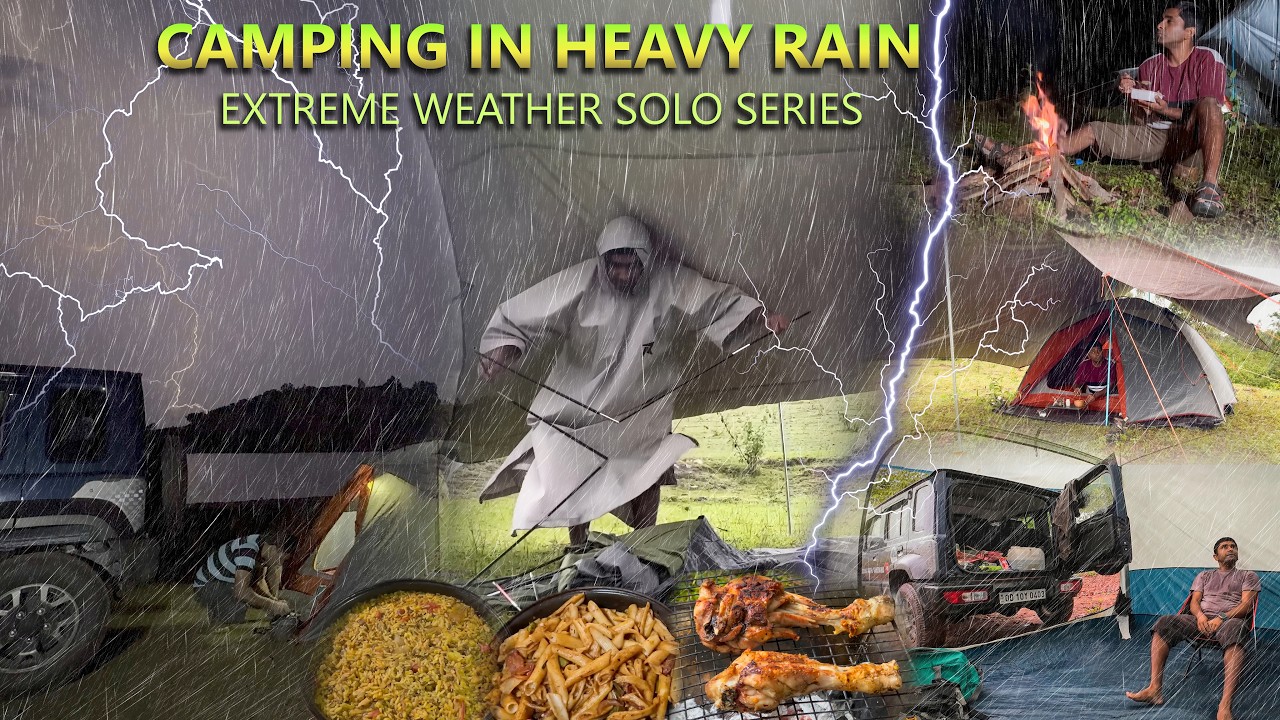 Best of 6 Wild Solo Camping In Heavy Rain | Highlights Of Caught Alone In Extreme Weather