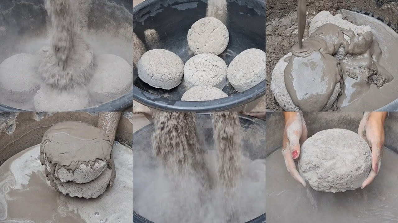 Extremely Very Dusty Cement Bowls Dry Crumbling/Water Crumbling 