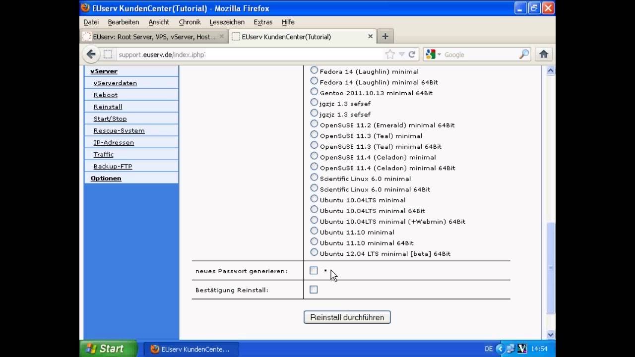 HowTo: Wie f&uuml;hre ich einen Reinstall meines vServer durch?