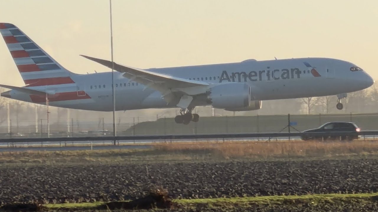 BOEING 787 DREAMLINER FROM PHILADELPHIA TO AMSTERDAM LANDING SCHIPHOL AIRPORT N874AN #aviation