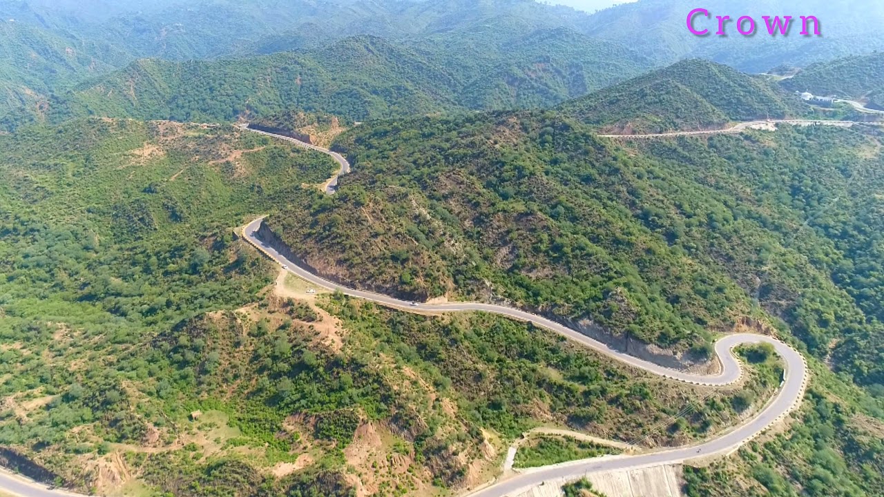 Islamgarh Cross Pir Gali Road Aerial view of mangla dam
