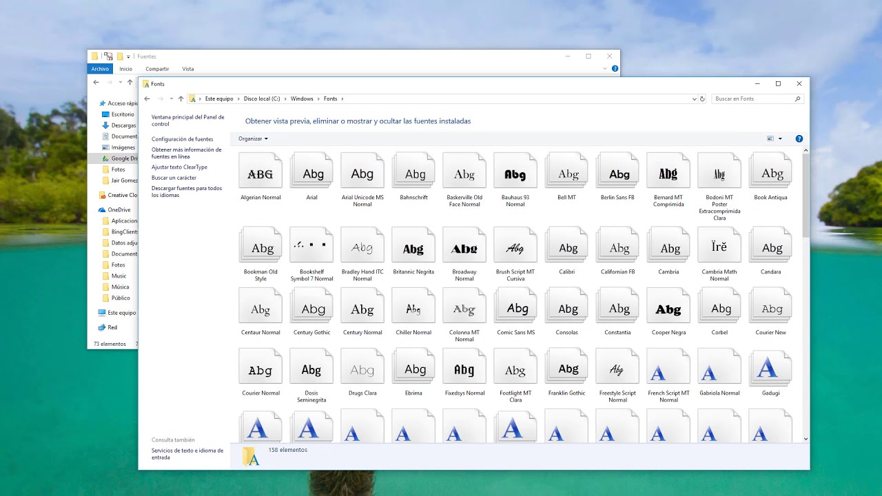Instalar masivamente fuentes de letras en Windows 10