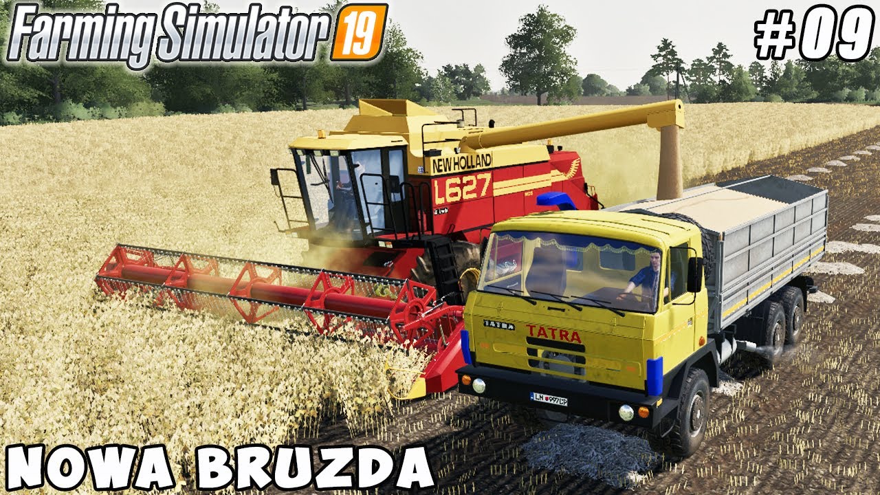 Making hay bales, spreading fertilizers, harvesting soybeans | Nowa Bruzda | FS 19 | Timelapse #09