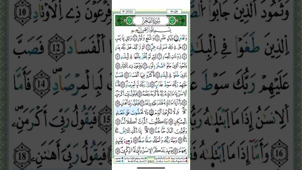 #سورة الفجر #رواية ورش عن نافع #ياسين الجزائري # اللهم اجعل نشري للقرآن صدقة جارية لي ولوالدي 🤍