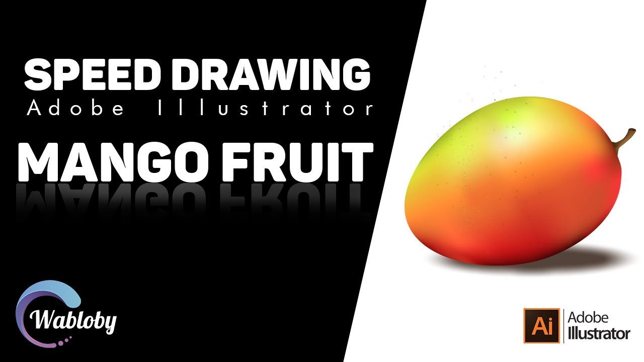 Adobe Illustrator - Speed Drawing - Mango - Mesh Tool