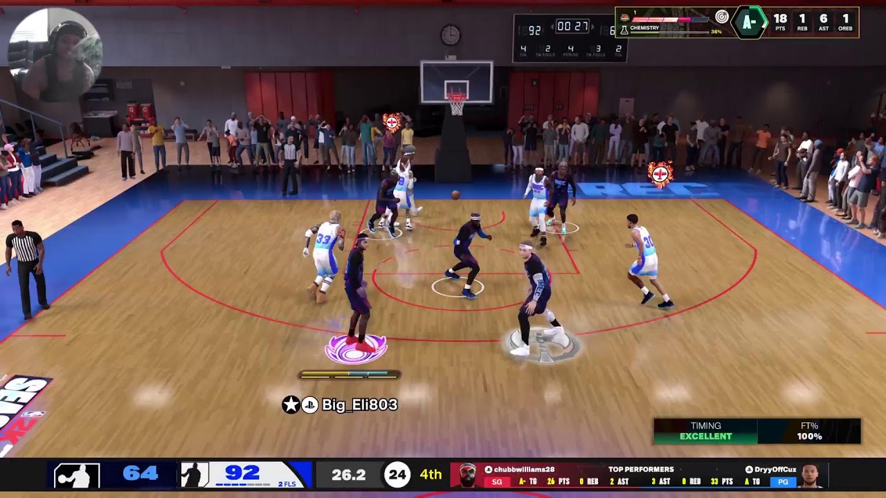 2K26 running random rec playmaking inside out 99 3ball