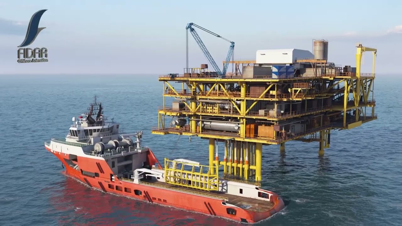 offshore animation - offshore Oil platform animation