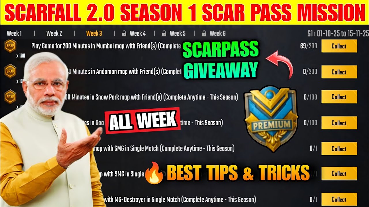 SCARFALL 2.0 S1 SCARPASS MISSION EXPLAIN | SCARFALL 2.0 ELITE SCAR PASS GIVEAWAY | SCARPASS MAXOUT