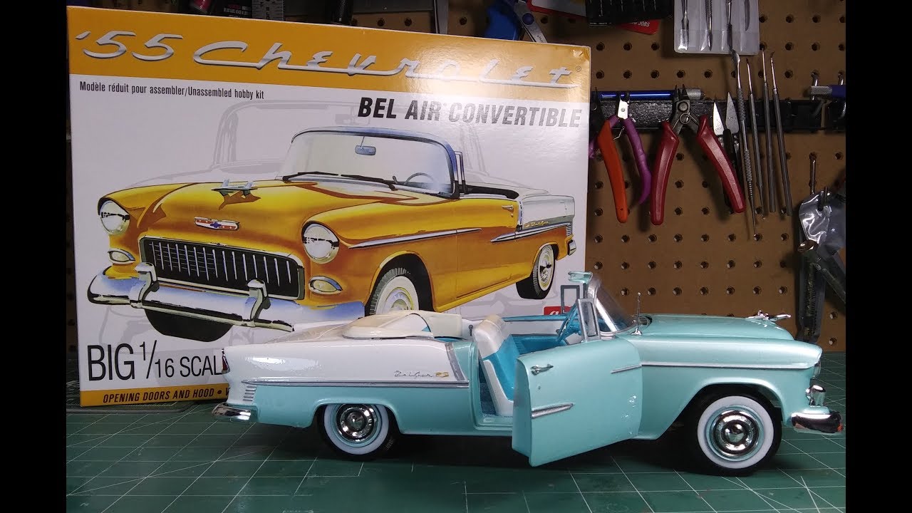 AMT 1/16 1955 Chevy Bel Air Convertible Scale Model Kit Build Review AMT1134