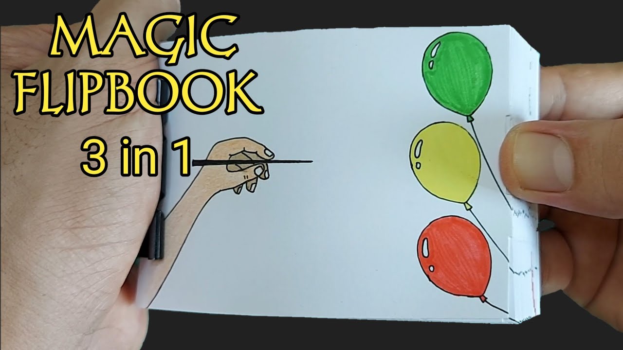 FLIPBOOK AJAIB | Flipbook Balon Meletus | Cara Membuat Flipbook Balon Meletus