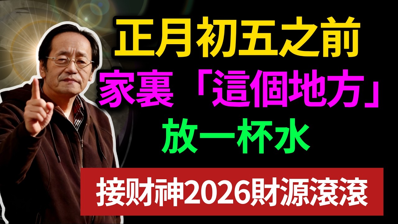 正月初五迎財神之前，家裏「這個地方」，放一杯水，2026財源滾滾！#倪海厦 一禪一悟 #風水 #運勢