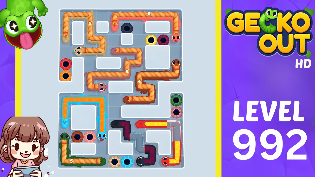Прохождение уровня 992 игры Gecko Out.